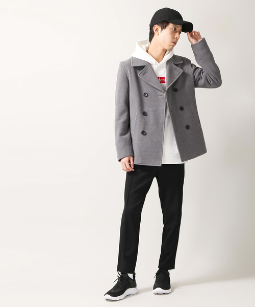 WEGO（ウィゴー）の「WEGO/メルトンPコート（ピーコート・メンズ・ブラック/ネイビー/キャメル/グレー・SMALL/MEDIUM/LARGE）」の19枚目の写真