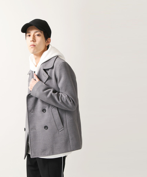 WEGO（ウィゴー）の「WEGO/メルトンPコート（ピーコート・メンズ・ブラック/ネイビー/キャメル/グレー・SMALL/MEDIUM/LARGE）」の18枚目の写真