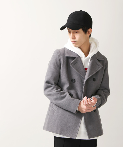 WEGO（ウィゴー）の「WEGO/メルトンPコート（ピーコート・メンズ・ブラック/ネイビー/キャメル/グレー・SMALL/MEDIUM/LARGE）」の17枚目の写真