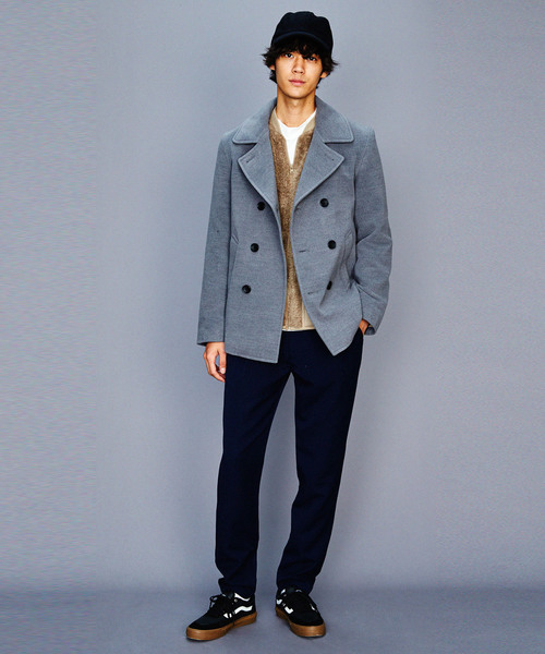 WEGO（ウィゴー）の「WEGO/メルトンPコート（ピーコート・メンズ・ブラック/ネイビー/キャメル/グレー・SMALL/MEDIUM/LARGE）」の12枚目の写真