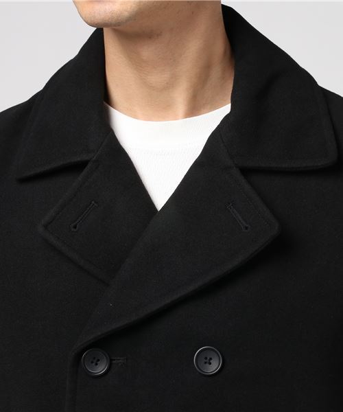 WEGO（ウィゴー）の「WEGO/メルトンPコート（ピーコート・メンズ・ブラック/ネイビー/キャメル/グレー・SMALL/MEDIUM/LARGE）」の6枚目の写真