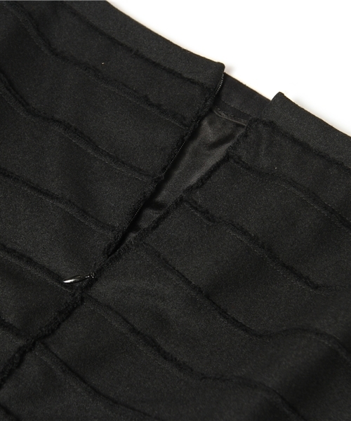 Drawer コットンフリンジプリーツスカート　ブラック Drawer コットンフリンジプリーツスカート ブラック