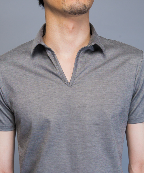 5351 POUR LES HOMMES（ゴーサンゴーイチプールオム）の「【定番人気】モクロディスキッパーポロシャツ（ポロシャツ・メンズ・グレー/ブラック/ブルー/ライトグレー・44/46/48/50）」の9枚目の写真