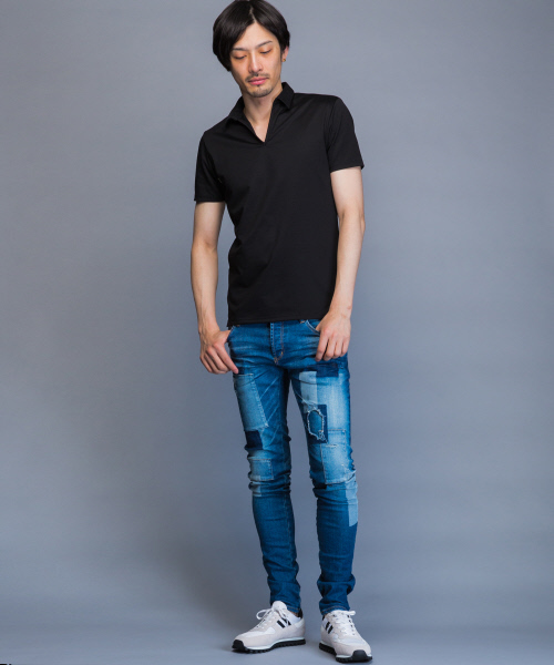 5351 POUR LES HOMMES（ゴーサンゴーイチプールオム）の「【定番人気】モクロディスキッパーポロシャツ（ポロシャツ・メンズ・グレー/ブラック/ブルー/ライトグレー・44/46/48/50）」の13枚目の写真