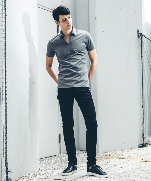 5351 POUR LES HOMMES（ゴーサンゴーイチプールオム）の「【定番人気】モクロディスキッパーポロシャツ（ポロシャツ・メンズ・グレー/ブラック/ブルー/ライトグレー・44/46/48/50）」の14枚目の写真