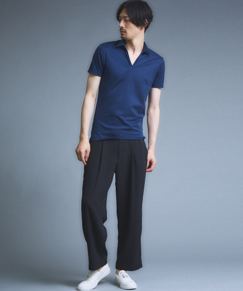 5351 POUR LES HOMMES（ゴーサンゴーイチプールオム）の「【定番人気】モクロディスキッパーポロシャツ（ポロシャツ・メンズ・グレー/ブラック/ブルー/ライトグレー・44/46/48/50）」の15枚目の写真