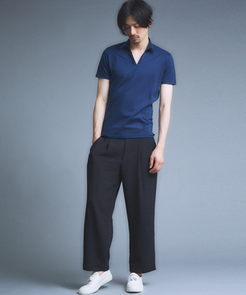 5351 POUR LES HOMMES（ゴーサンゴーイチプールオム）の「【定番人気】モクロディスキッパーポロシャツ（ポロシャツ・メンズ・グレー/ブラック/ブルー/ライトグレー・44/46/48/50）」の16枚目の写真