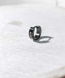 4mmワイド フープピアス ブラック スター 13mm