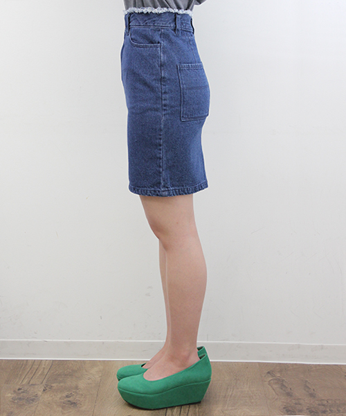 Kastane(カスタネ)の「ウエスト裁ち切りスカート(スカート・レディース・ブルー/ライトブルー/グレー/ブラック/ベージュ/グリーン・X-SMALL/SMALL/MEDIUM/LARGE)」の7枚目の写真