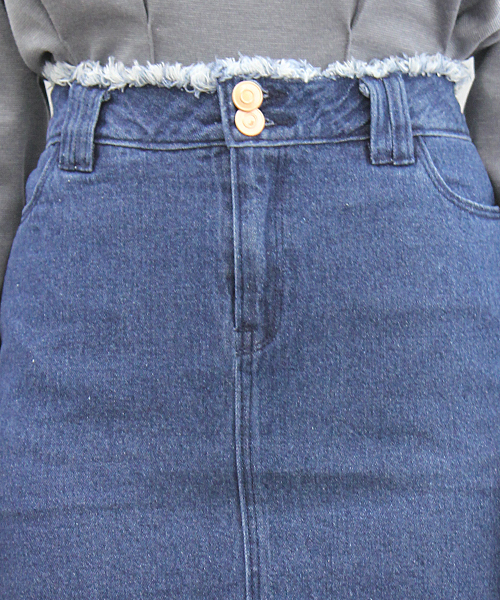 Kastane(カスタネ)の「ウエスト裁ち切りスカート(スカート・レディース・ブルー/ライトブルー/グレー/ブラック/ベージュ/グリーン・X-SMALL/SMALL/MEDIUM/LARGE)」の16枚目の写真