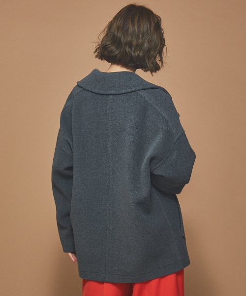 Abahouse Devinette（ドゥヴィネット）の「ビッグカラーコート（ピーコート・レディース・チャコールグレー/ピンク・フリー）」の5枚目の写真