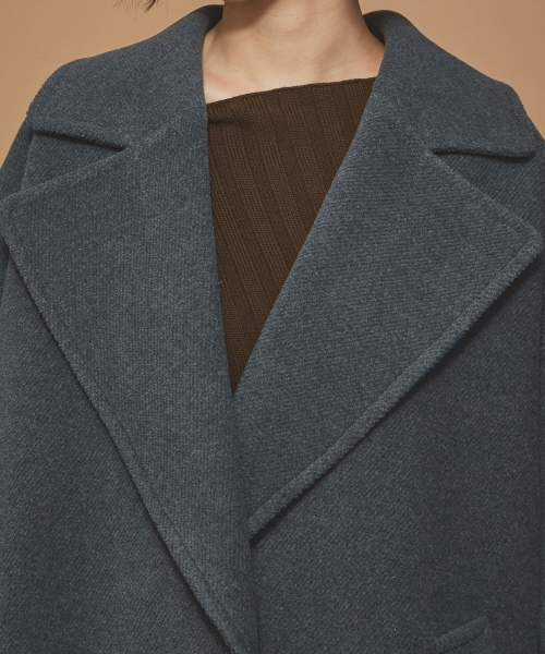 Abahouse Devinette（ドゥヴィネット）の「ビッグカラーコート（ピーコート・レディース・チャコールグレー/ピンク・フリー）」の6枚目の写真