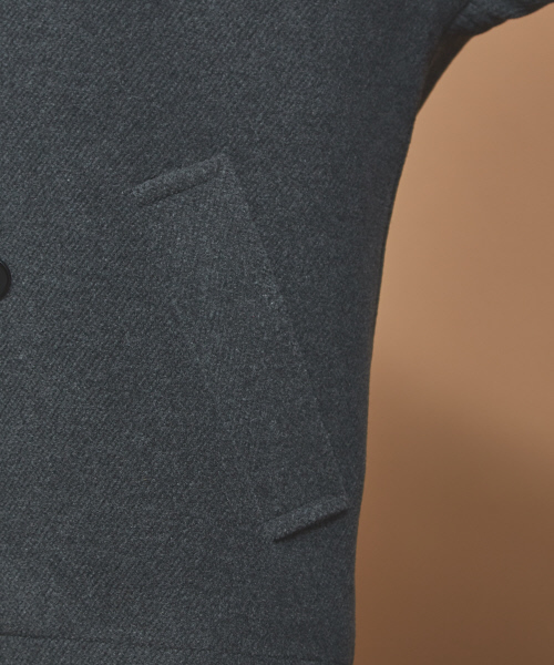 Abahouse Devinette（ドゥヴィネット）の「ビッグカラーコート（ピーコート・レディース・チャコールグレー/ピンク・フリー）」の8枚目の写真