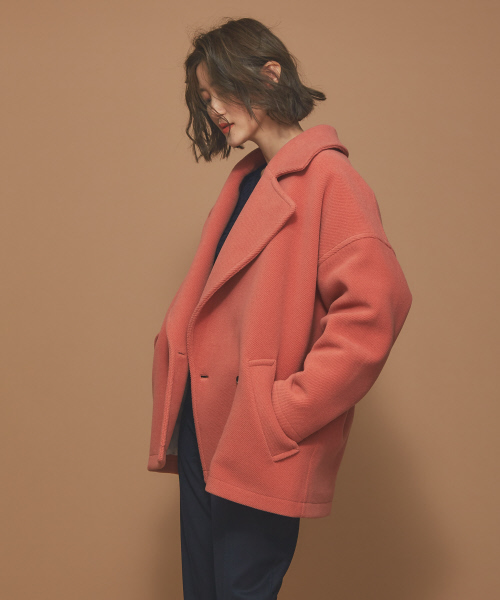 Abahouse Devinette（ドゥヴィネット）の「ビッグカラーコート（ピーコート・レディース・チャコールグレー/ピンク・フリー）」の21枚目の写真