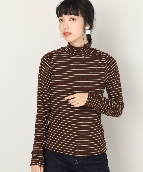 LOWRYS FARM（ローリーズファーム）の「ソフトタッチテレコタートル　809369（Tシャツ/カットソー・レディース・オフホワイト/ホワイト×ブラック/ブラック/ブラウン/ネイビー・MEDIUM/LARGE）」の5枚目の写真