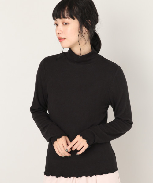 LOWRYS FARM（ローリーズファーム）の「ソフトタッチテレコタートル　809369（Tシャツ/カットソー・レディース・オフホワイト/ホワイト×ブラック/ブラック/ブラウン/ネイビー・MEDIUM/LARGE）」の4枚目の写真