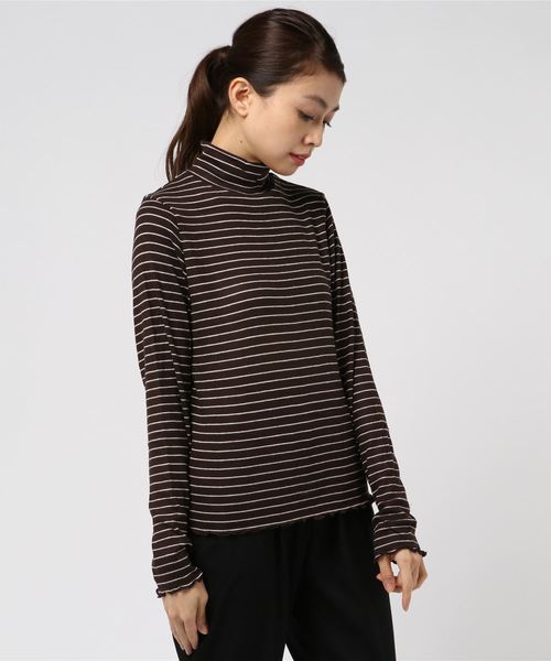 LOWRYS FARM（ローリーズファーム）の「ソフトタッチテレコタートル　809369（Tシャツ/カットソー・レディース・オフホワイト/ホワイト×ブラック/ブラック/ブラウン/ネイビー・MEDIUM/LARGE）」の22枚目の写真