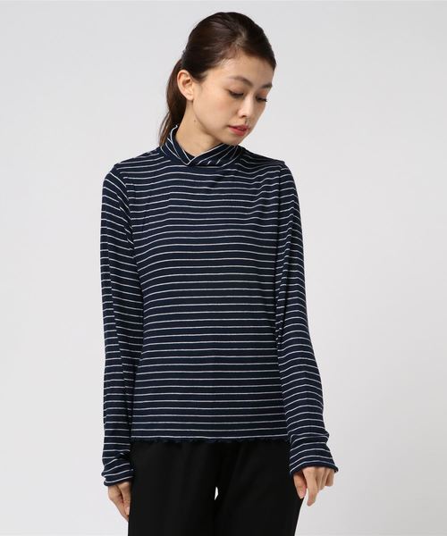 LOWRYS FARM（ローリーズファーム）の「ソフトタッチテレコタートル　809369（Tシャツ/カットソー・レディース・オフホワイト/ホワイト×ブラック/ブラック/ブラウン/ネイビー・MEDIUM/LARGE）」の21枚目の写真