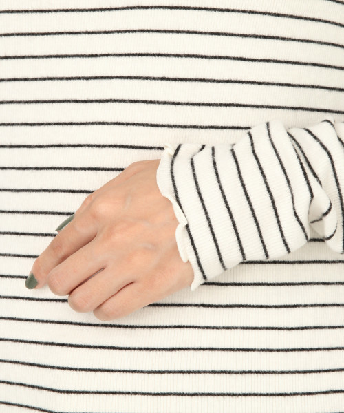 LOWRYS FARM（ローリーズファーム）の「ソフトタッチテレコタートル　809369（Tシャツ/カットソー・レディース・オフホワイト/ホワイト×ブラック/ブラック/ブラウン/ネイビー・MEDIUM/LARGE）」の18枚目の写真