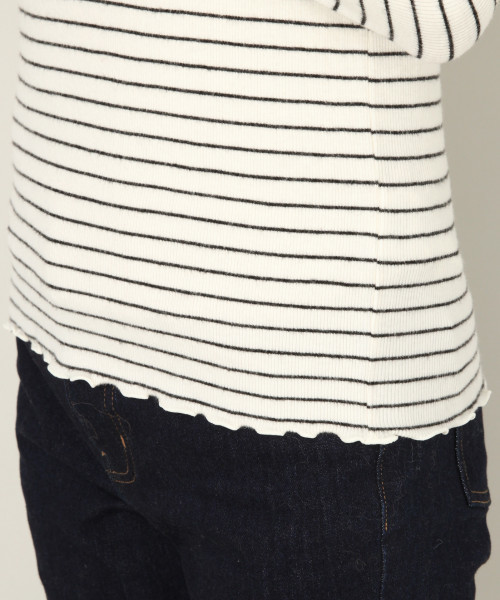 LOWRYS FARM（ローリーズファーム）の「ソフトタッチテレコタートル　809369（Tシャツ/カットソー・レディース・オフホワイト/ホワイト×ブラック/ブラック/ブラウン/ネイビー・MEDIUM/LARGE）」の17枚目の写真