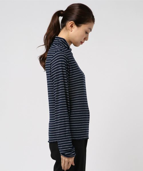 LOWRYS FARM（ローリーズファーム）の「ソフトタッチテレコタートル　809369（Tシャツ/カットソー・レディース・オフホワイト/ホワイト×ブラック/ブラック/ブラウン/ネイビー・MEDIUM/LARGE）」の6枚目の写真