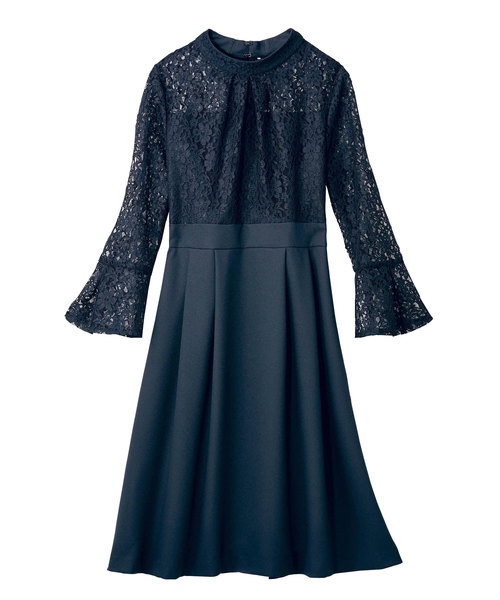 GeeRA(ジーラ)の「後リボンレースワンピース(ワンピース・レディース・ネイビー/シルバーグレー・MEDIUM/LARGE/X-LARGE)」の4枚目の写真