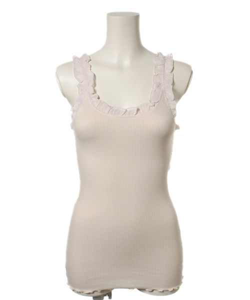 one after another NICE CLAUP（ワンアフターアナザーナイスクラップ）の「【ナイスクラップ】フリルテレコ（タンクトップ・レディース・オフホワイト/ピンク/イエロー/ミント/パープル/ブラック・FREE）」の6枚目の写真