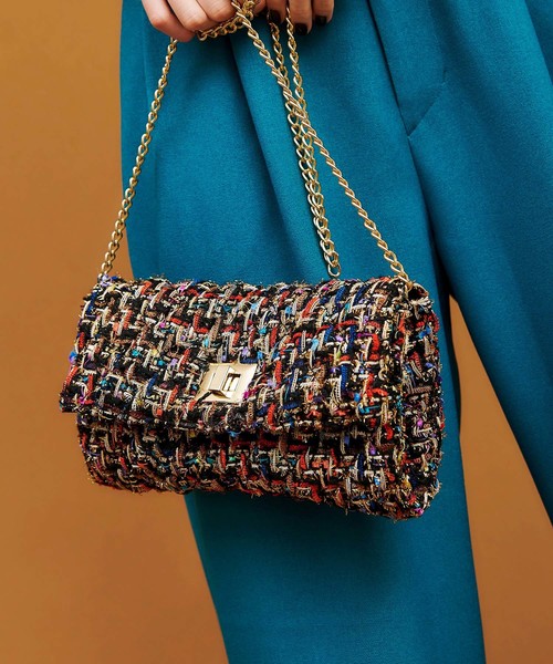 The Virgnia ザ ヴァージニア の Linlinq ツイードチェーンバッグ ショルダーバッグ Wear