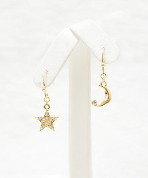 tone(トーン)の「【little sanctuary】Star×moon / ピアス(ピアス(両耳用)・レディース・シルバー/ゴールド・FREE)」の1枚目の写真