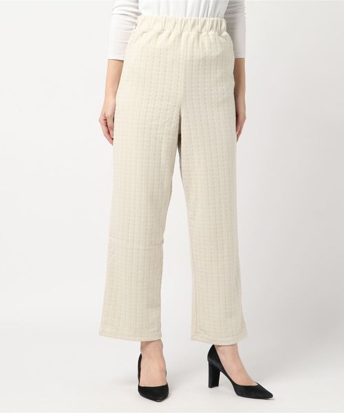 STYLEBLOCK（スタイルブロック）の「ケーブル柄ふくれジャガードパンツ（その他パンツ・レディース・ブラック/ベージュ/カーキ/アイボリー・M）」の2枚目の写真