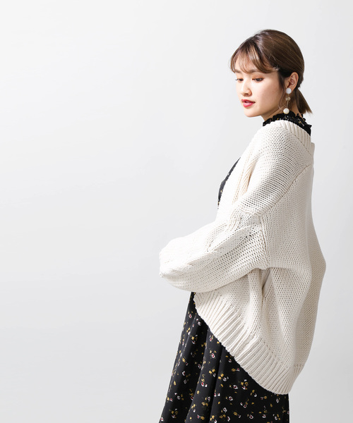 WEGO（ウィゴー）の「WEGO/ケーブルスリーブルーズカーディガン（カーディガン/ボレロ・レディース・イエロー/ベージュ/アイボリー/パープル・FREE）」の8枚目の写真