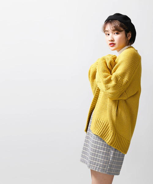 WEGO（ウィゴー）の「WEGO/ケーブルスリーブルーズカーディガン（カーディガン/ボレロ・レディース・イエロー/ベージュ/アイボリー/パープル・FREE）」の14枚目の写真