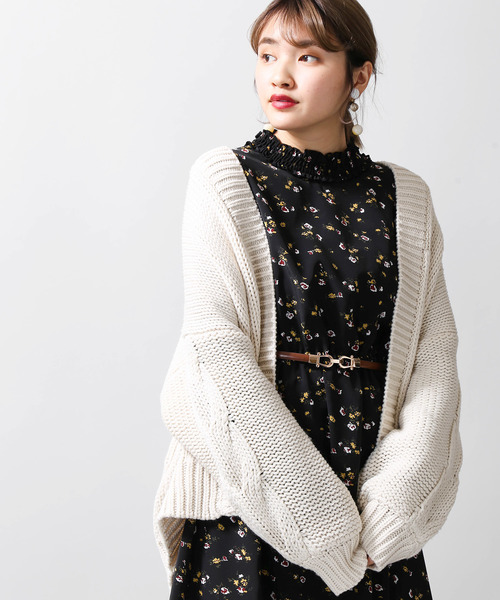 WEGO（ウィゴー）の「WEGO/ケーブルスリーブルーズカーディガン（カーディガン/ボレロ・レディース・イエロー/ベージュ/アイボリー/パープル・FREE）」の20枚目の写真