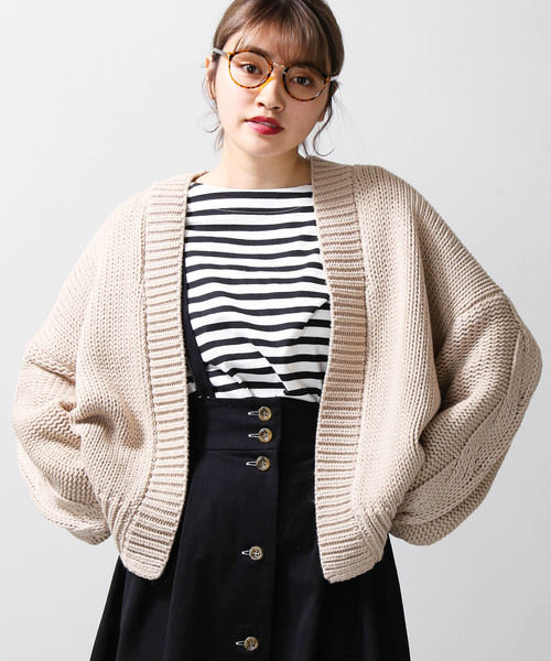 WEGO（ウィゴー）の「WEGO/ケーブルスリーブルーズカーディガン（カーディガン/ボレロ・レディース・イエロー/ベージュ/アイボリー/パープル・FREE）」の21枚目の写真