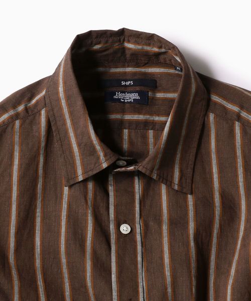 SHIPS(シップス)の「SC: Herdmans コットン/リネン 7スリーブ シャツ 19SS (ブラウン)(シャツ/ブラウス・メンズ・ブラウン・LARGE/X-LARGE/SMALL/MEDIUM)」の6枚目の写真