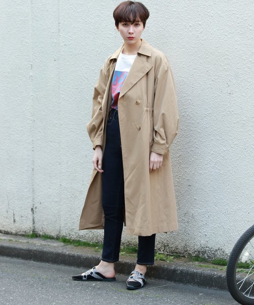 PAGEBOY（ページボーイ）の「Cテンセル BIGトレンチ2（トレンチコート・レディース・ベージュ/アイボリー・SMALL/MEDIUM）」の22枚目の写真