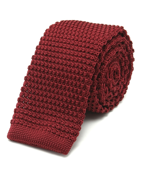 WEGO(ウィゴー)の「WEGO/無地ニットタイ(ネクタイ・メンズ・グリーン/ネイビー/マスタード/ワイン・FREE)」の1枚目の写真