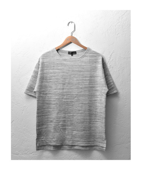 MinoriTY（マイノリティ）の「ワッフルボートネック半袖T（Tシャツ/カットソー・メンズ・オフホワイト/杢グレー/ブラック/ベージュ/ピンク/カーキ・L/M/XL）」の11枚目の写真