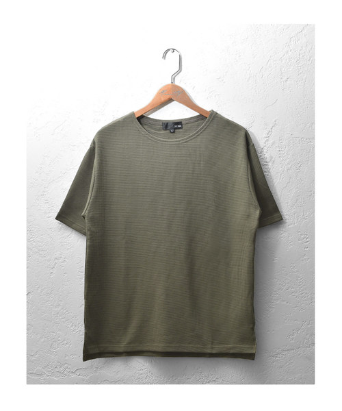 MinoriTY（マイノリティ）の「ワッフルボートネック半袖T（Tシャツ/カットソー・メンズ・オフホワイト/杢グレー/ブラック/ベージュ/ピンク/カーキ・L/M/XL）」の13枚目の写真