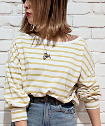 apres jour | 2WAYボリューム袖ボーダートップス【ZOZOTOWN限定アイテム】(Tシャツ/カットソー)