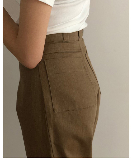 TODAYFUL(トゥデイフル)の「ハムタックテーパードパンツ(その他パンツ・レディース・ブラウン/キナリ・36inch/38inch)」の11枚目の写真