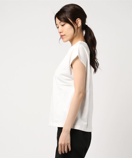 DISCOAT（ディスコート）の「ベーシックフレンチTシャツ（Tシャツ/カットソー・レディース・ライトグレー/ブラック/オフホワイト/バイオレット・FREE）」の9枚目の写真