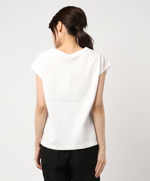 DISCOAT（ディスコート）の「ベーシックフレンチTシャツ（Tシャツ/カットソー・レディース・ライトグレー/ブラック/オフホワイト/バイオレット・FREE）」の7枚目の写真