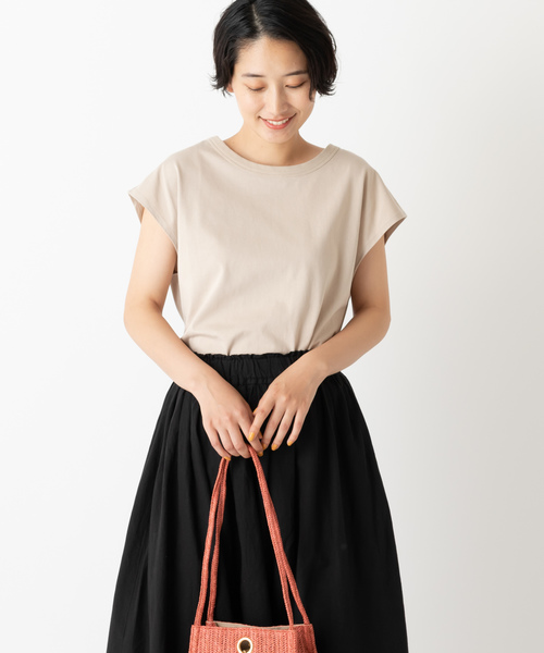 DISCOAT（ディスコート）の「ベーシックフレンチTシャツ（Tシャツ/カットソー・レディース・ライトグレー/ブラック/オフホワイト/バイオレット・FREE）」の3枚目の写真