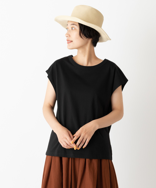 DISCOAT（ディスコート）の「ベーシックフレンチTシャツ（Tシャツ/カットソー・レディース・ライトグレー/ブラック/オフホワイト/バイオレット・FREE）」の2枚目の写真