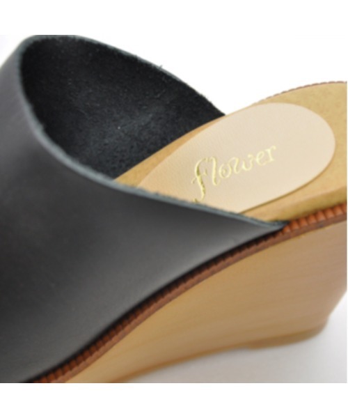flower（フラワー）の「レザーウェッジサンダル2（サンダル・レディース・ブラック/ブラウン・38/37/36）」の9枚目の写真