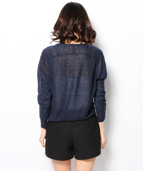 coen（コーエン）の「フレンチリネンＶネックカーディガン（カーディガン/ボレロ・レディース・ベージュ/ホワイト/ライム/ネイビー/レッド/コバルトブルー・MEDIUM/LARGE）」の8枚目の写真