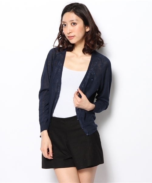 coen（コーエン）の「フレンチリネンＶネックカーディガン（カーディガン/ボレロ・レディース・ベージュ/ホワイト/ライム/ネイビー/レッド/コバルトブルー・MEDIUM/LARGE）」の9枚目の写真