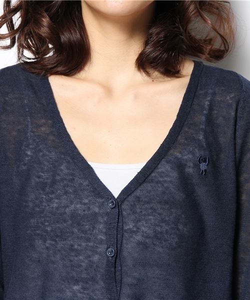 coen（コーエン）の「フレンチリネンＶネックカーディガン（カーディガン/ボレロ・レディース・ベージュ/ホワイト/ライム/ネイビー/レッド/コバルトブルー・MEDIUM/LARGE）」の10枚目の写真