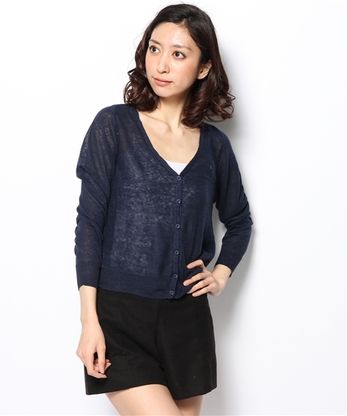 coen（コーエン）の「フレンチリネンＶネックカーディガン（カーディガン/ボレロ・レディース・ベージュ/ホワイト/ライム/ネイビー/レッド/コバルトブルー・MEDIUM/LARGE）」の16枚目の写真